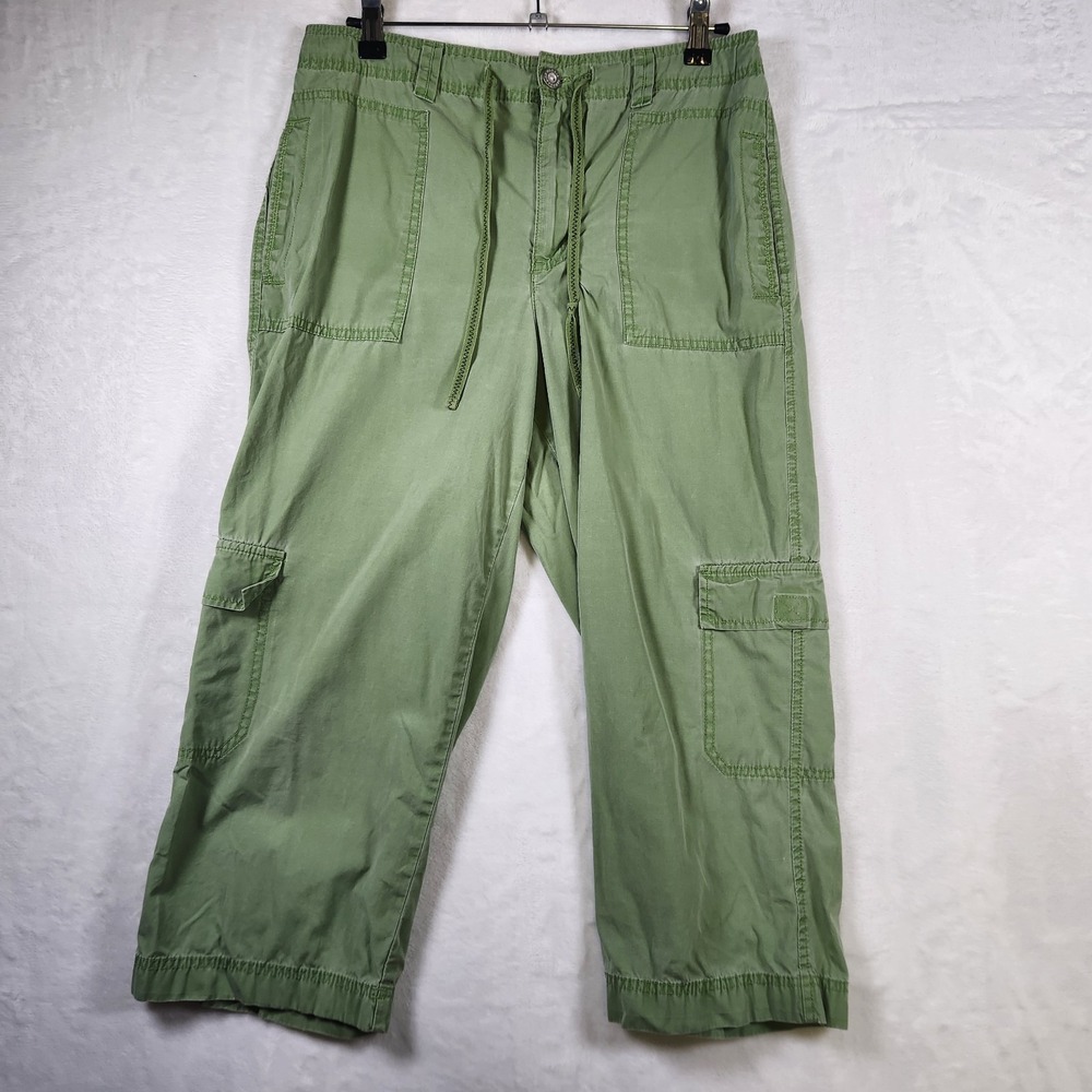 Gloria Vanderbilt Green Capri Cargo Pants 32 Waist